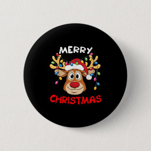 Chapa Redonda De 5 Cm Feliz Navidad Reno Navidades Familia Hombres Mujer