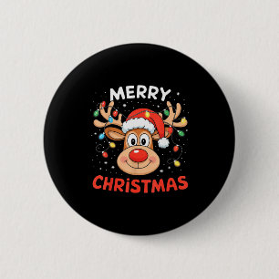 Chapa Redonda De 5 Cm Feliz Navidad Reno Navidades Familia Hombres Mujer