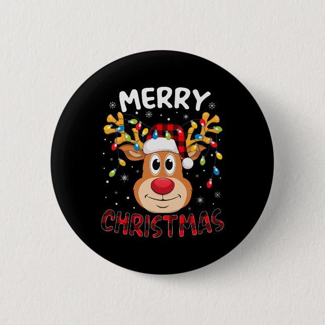 Chapa Redonda De 5 Cm Feliz Navidad Resto de Navidad Familiares Hombres  (Anverso)