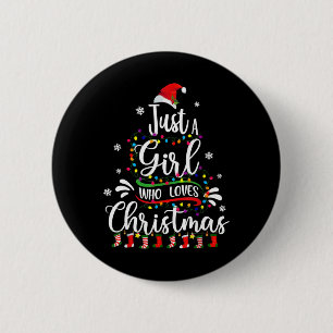 Chapa Redonda De 5 Cm Feliz Navidad Solo Una Chica Que Ama Navidad Tr