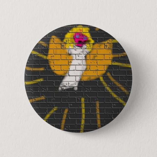 Chapa Redonda De 5 Cm Feliz Navidad Sun Moon Angel, arte de los niños :) (Anverso)