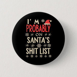 Chapa Redonda De 5 Cm Feliz Navidad Vintage probablemente estoy en santa