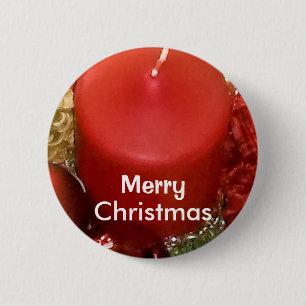 Chapa Redonda De 5 Cm Feliz Navidad Wreath