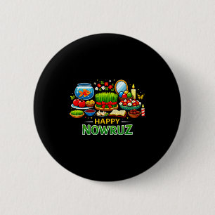 Chapa Redonda De 5 Cm Feliz nowruz por el año nuevo persa norooz hombres