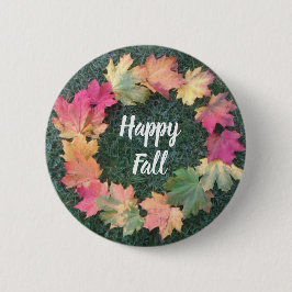 Chapa Redonda De 5 Cm Feliz Otoño Hojas de Otoño