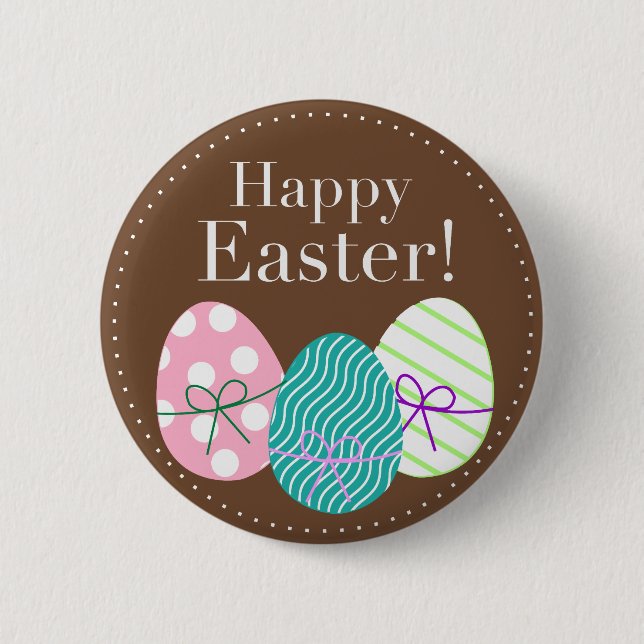 Chapa Redonda De 5 Cm Feliz Pascua (Anverso)