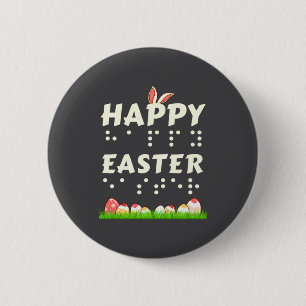 Chapa Redonda De 5 Cm Feliz Pascua Braille Ciegos Discapacitados Visuale