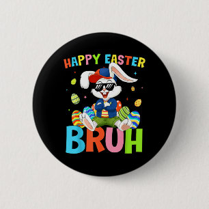 Chapa Redonda De 5 Cm Feliz Pascua Bruh Bunny para Niños Niñas Mujeres