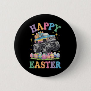 Chapa Redonda De 5 Cm Feliz Pascua Camión Monstruo Divertido Aplasta Hue