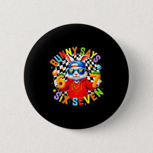 Chapa Redonda De 5 Cm Feliz Pascua conejito lindo dice seis siete 6 7 me
