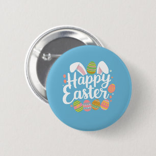 Chapa Redonda De 5 Cm Feliz Pascua Conejo de Pascua Huevo Fiesta 