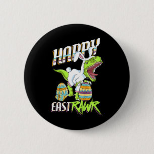Chapa Redonda De 5 Cm Feliz Pascua Cute Trex Dinosaur Conejo de Pascua H