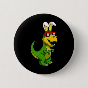 Chapa Redonda De 5 Cm Feliz Pascua Dinosaurios Conejo Orejas Niños De Pa