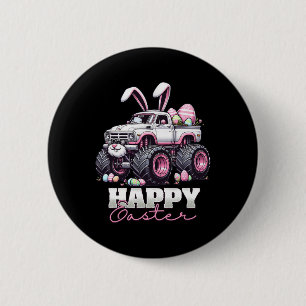 Chapa Redonda De 5 Cm Feliz Pascua Monster Truck Easter Bunny Monster Tr