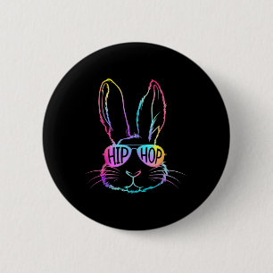 Chapa Redonda De 5 Cm Feliz Pascua Tie Dye Bunny Sungles Hip Hop Hombres