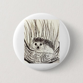 Chapa Redonda De 5 Cm Feliz Pequeño Hedgehog