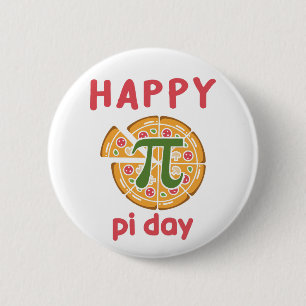Chapa Redonda De 5 Cm feliz pi day pizza divertido