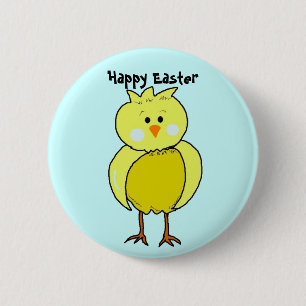 Chapa Redonda De 5 Cm Feliz pollito de Pascua