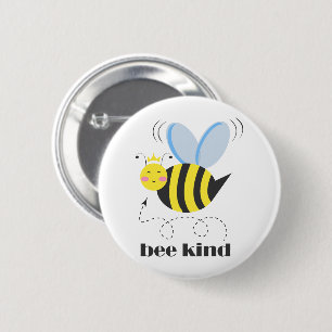Chapa Redonda De 5 Cm Feliz princesa de abejas con corona y lema Bee Kin