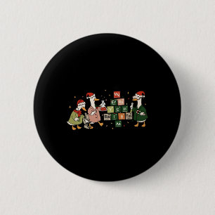 Chapa Redonda De 5 Cm Feliz Química de Navidad Ganso Química Navidad Cie
