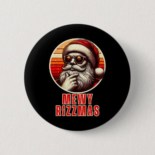Chapa Redonda De 5 Cm Feliz Rizzmas divertido Santa maúlla broma Rizz ho