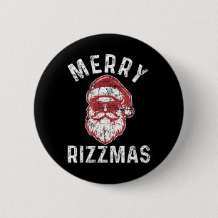 Chapa Redonda De 5 Cm Feliz Rizzmas Gracioso Santa Rizz La Temporada Riz