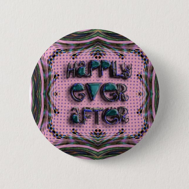 Chapa Redonda De 5 Cm feliz siempre después (Anverso)