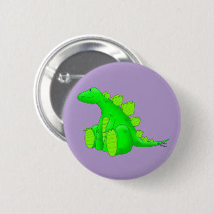 Chapa Redonda De 5 Cm Feliz Stegosaurus -