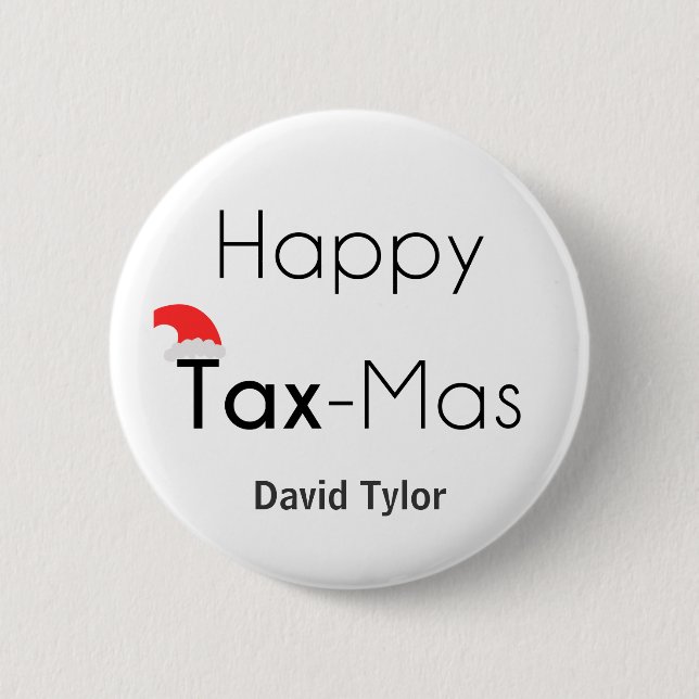 Chapa Redonda De 5 Cm Feliz TaxMas (Anverso)
