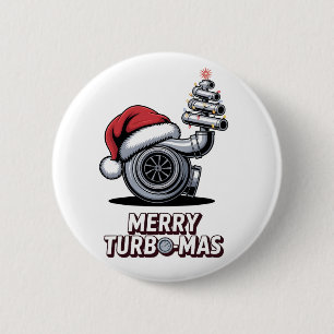 Chapa Redonda De 5 Cm Feliz Turbomas Mecánico Turbo Santa Navidad