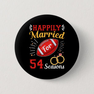 Chapa Redonda De 5 Cm Felizmente Casados Durante 54 Temporadas 54.º Aniv