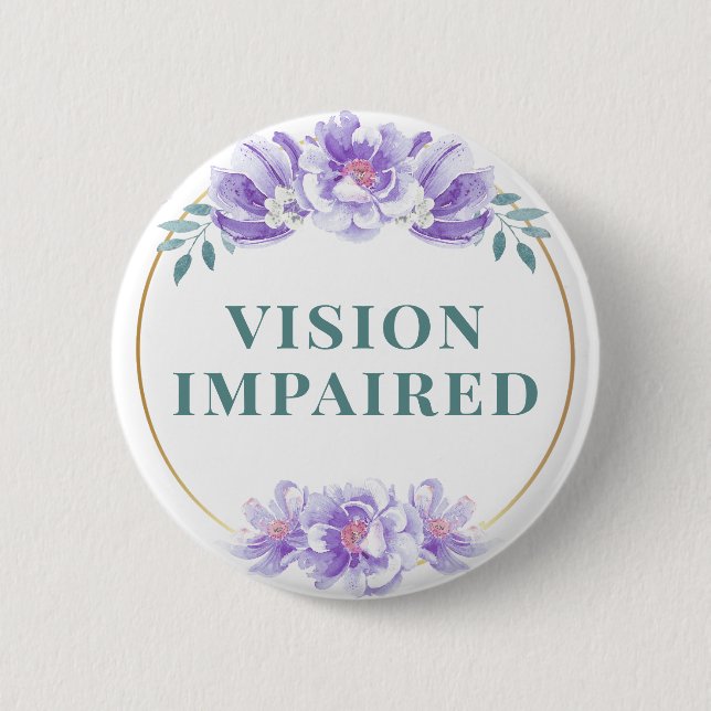 Chapa Redonda De 5 Cm Feminine Purple Rose Floral Vision Impaired (Anverso)