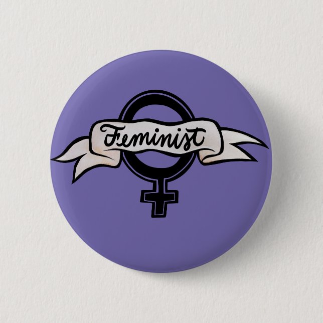Chapa Redonda De 5 Cm Feminista (Anverso)