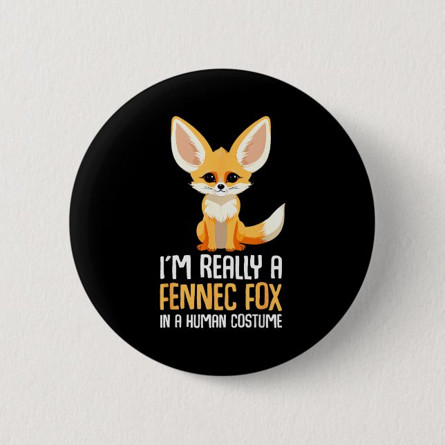 Chapa Redonda De 5 Cm Fennec Fox Costume Girls Fox  (Anverso)