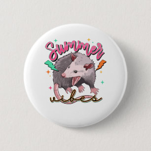 Chapa Redonda De 5 Cm Feral Chica Summer Funny Opossum
