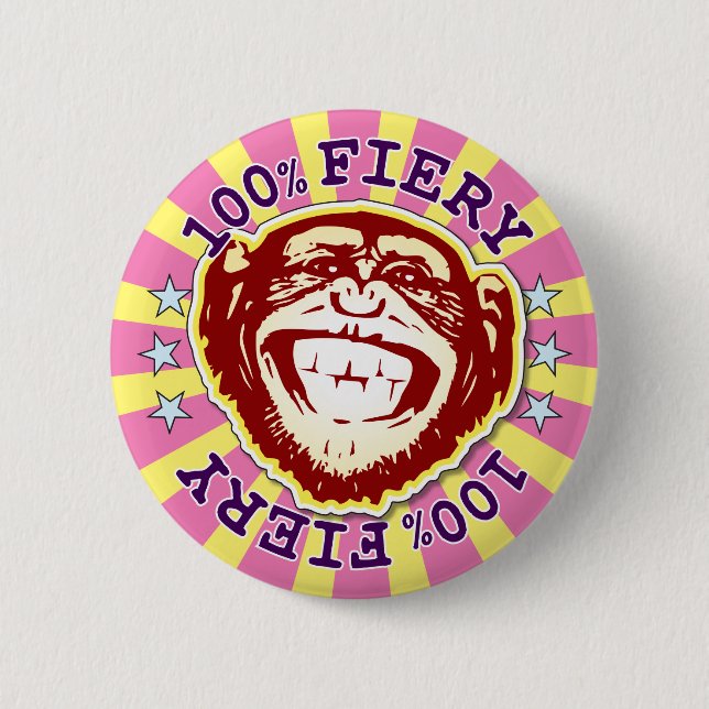 Chapa Redonda De 5 Cm Feroy 100% Funny Monkey Badge (Anverso)