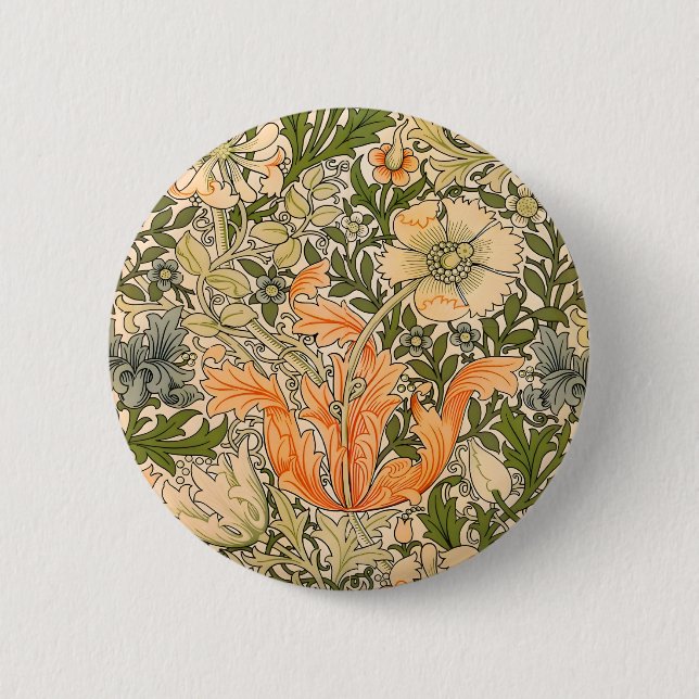 Chapa Redonda De 5 Cm Festival de Flores William Morris Spring Compton (Anverso)