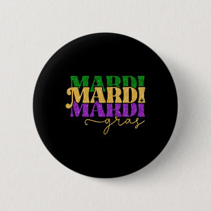 Chapa Redonda De 5 Cm Festival Vintage de Mardi Gras Nueva Orleans Mujer