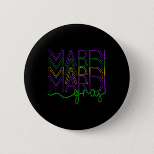 Chapa Redonda De 5 Cm Festival Vintage Mardi Gras New Orleans Femenino