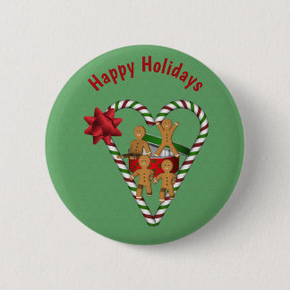 Chapa Redonda De 5 Cm Festividad de los Navidades Cute Gingerbread Cooki