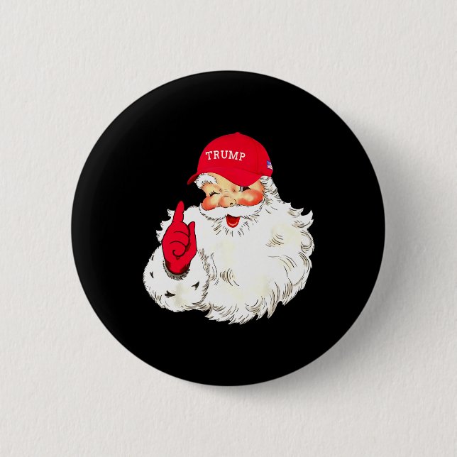 Chapa Redonda De 5 Cm Festividad de los Navidades Donald Trump de Santa  (Anverso)
