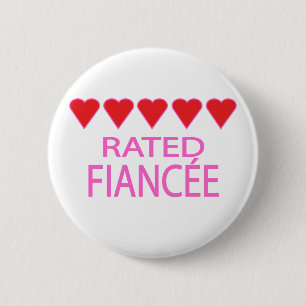 Chapa Redonda De 5 Cm Fiancée de cinco corazones