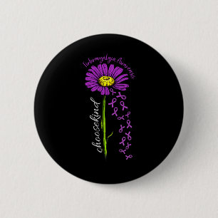 Chapa Redonda De 5 Cm Fibromialgia Conciencia Daisal Flor Cayendo Cinta