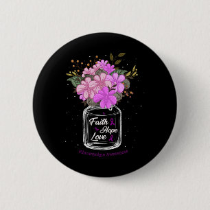 Chapa Redonda De 5 Cm Fibromialgia Fe Love Hope Flower Jar Awareness