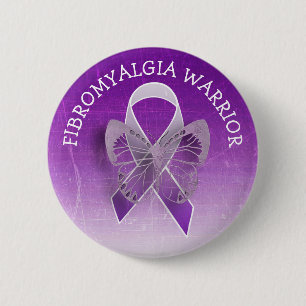 Chapa Redonda De 5 Cm Fibromialgia Guerrero Conciencia Púrpura Cinta But