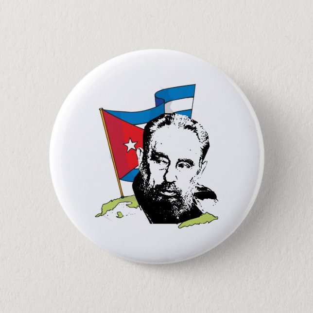 Chapa Redonda De 5 Cm Fidel Castro (Anverso)