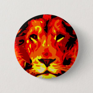 Chapa Redonda De 5 Cm Fierce León Rojo