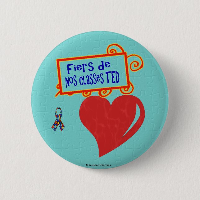 Chapa Redonda De 5 Cm Fiers de nos clasifica TED (Anverso)