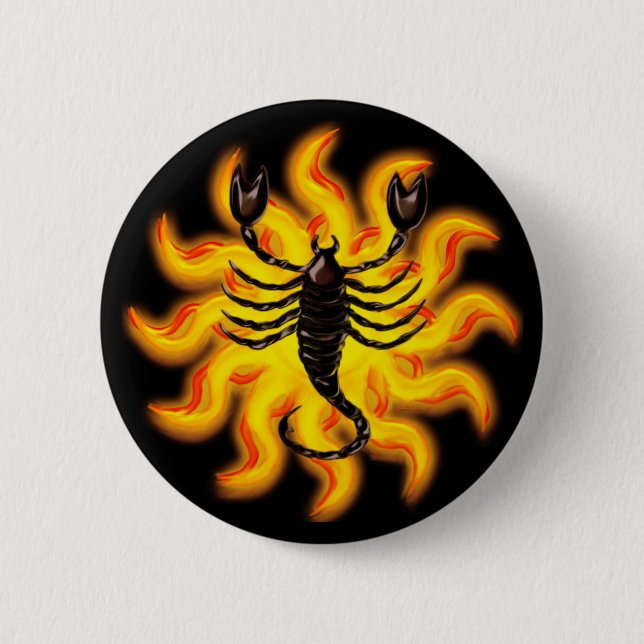 Chapa Redonda De 5 Cm Fiery Scorpio (Anverso)