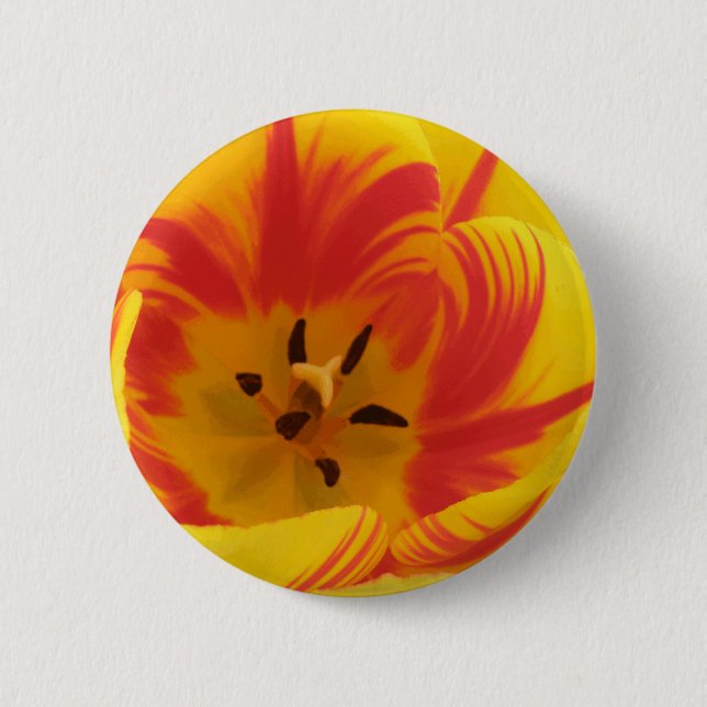 Chapa Redonda De 5 Cm Fiery Tulip Button (Anverso)